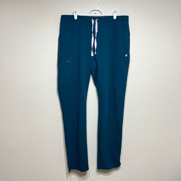 Figs Carribean Blue Drawstring Scrub Pants Large tall Women - Picture 1 of 9